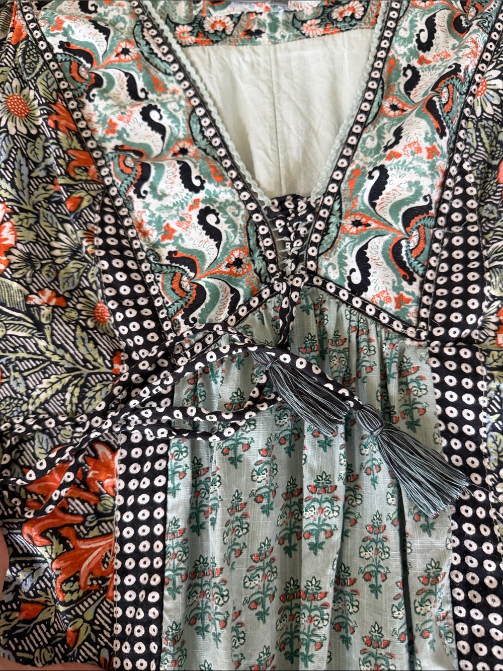 Anthropologie Floral Boho Dress - Coral & Mint size XS (2) - Picture 5 of 9